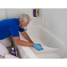 Prep and clean the surface thoroughly. 16 In W X 36 In L Bathtub Floor Repair Inlay Kit In White Inlay Wt 1636 1 The Home Depot