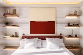 Bedroom Design Idea Replace A Bedside Table And Lamp With Floating Shelves And Hidden Lighting Shelves In Bedroom Floating Shelves Bedroom Bedroom Design