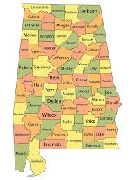 The university of north alabama is an accredited, comprehensive regional state university in alabama offering undergraduate and graduate degree programs. Alabama Grafschafts Karte Vektor Abbildung Illustration Von Bunt 173162511