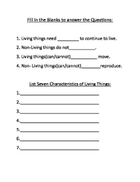 Have your students color the activities or run them on colored paper. Living And Non Living Things Worksheet By Bryan Tpt