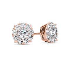 Diamond accent heart outline frame stud earrings in 10k rose gold. 1 1 5 Ct T W Diamond Frame Stud Earrings In 10k Rose Gold Gordon S Jewelers