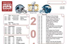 Super Bowl 50 Party Game Print Version Gridiron Experts You'll find both printable props sheets for super bowl 55 below, and will want to follow @sbd on twitter or bookmark this page to come back. super bowl 50 party game print version