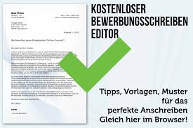 Bewerbungseditor Anschreiben Gratis Im Browser Schreiben