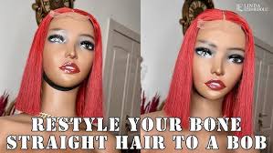 HOW TO STYLE YOUR BONE STRAIGHT HAIR TO A BOB