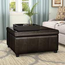 Coffee table ledertisch glass sofa side voll braun storage items. 1 Leather Faux Leather Coffee Tables You Ll Love In 2021 Wayfair