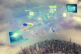 Computer Applications Technology Icon Stock Illustration Cityscape