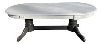 Wicker baskets = not a good road surface. Vintage Rustic Painted Oval Coffee Table Chairish