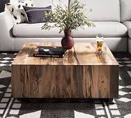 Natural cherry, walnut, maple and oak. Square Coffee Tables Accent Tables Pottery Barn