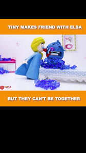 Tiny can't be with friend Elsa #woavideo #woafunny #woatiny #claymixer  #stopmotion #funny #animation