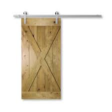 Urban Woodcraft 40 In X 83 In Bolzano Solid Core Wood Barn Door With Sliding Door Hardware Kit 500h 40bd Bx Ka Wood Barn Door Sliding Door Hardware Natural Wood Finish