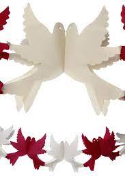 Guirlande Colombes Ivoire Bordeaux En Papier 2 2m Guirlande Deco Table Mariage Mariage