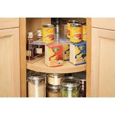 Mdesign Plastic Kitchen Cabinet Lazy Susan Food Storage Shelf 2 Pack Clear In 2020 Plastic Kitchen Cabinets Food Storage Shelves Lazy Susan