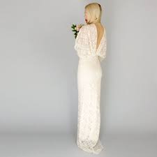 May Bohemian Hippie Kimono Wedding Gown With Sleeves By Dahlnyc Sheath Wedding Gown Wedding Dress Shopping Wedding Dresses