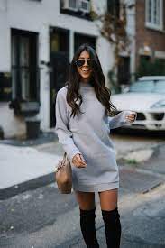 How To Wear The Sweatshirt Dress Not Your Standard Sweatshirt Dress Outfit Fashion Mini Dress Casual