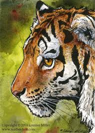 Amur Tiger Miniture Painting By Nambroth On Deviantart Watercolor Tiger Tiger Art Animal Drawings