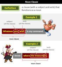 The earlier clauses can be joined by a comma, but the last two must be joined by and. Noun Clauses What Are Noun Clauses