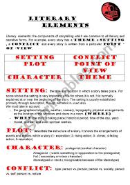 Free printable literary elements worksheets printable. Literary Elements Esl Worksheet By Cintargu