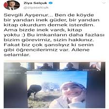 Milli eğitim bakanı ziya selçuk kız çocuklarının matematik başarısını sosyal medya hesabından paylaştı. Inek Otlatirken Eba Canli Derse Katilan Kiza Bakan Selcuk Tan Ovgu Haberler