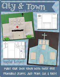 These preschool arts and crafts are perfect for children who want to make something unique! Free Learn With My City Town Series Building Crafts Community Helpers Preschool Community Helpers Theme