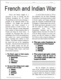 The French And Indian War Free Printable American History Reading With Questions Grade Social Studies Worksheets Social Studies Middle School Social Studies
