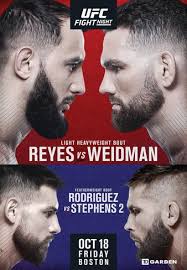 Jeremy stephens is an american professional mixed martial artist, competing in the ufc's featherweight division. Ufc On Espn 6 Reyes Vs Weidman Mma Event Tapology