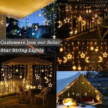 Read on to learn how to hang outdoor string lights in five simple steps. Multicolor Solar Star Moon Curtain Lights Fairy Lights Solar Powered Hanging String Lights For Window Fence Tent Garden Patio Home Outdoor Decoration Outdoor String Lights Home Kitchen Alfrayan Org Sa