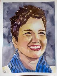 Smile model in still watercolor