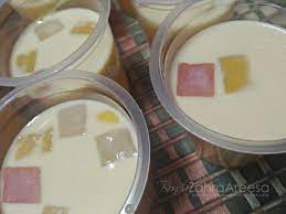 Hai halo semua, apa kabar. Resepi Puding Koktail Berkuah Susu