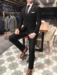Terziademaltun Italyan Stil Slim Fit Ceket Yelek Pantolon Siyah Takim Elbise T3116 Siyah Takim Elbise Siyah Takim Elbise Erkek Takim Elbise