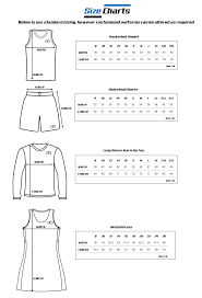 Size Charts Precision Sportswear Limited