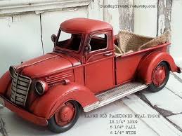 Large Metal Old Fashioned Red Truck Christmas Home Decor Farm Farmhouse Western Primitive Country Lumberjack Red Truck Red Truck Decor Christmas Red Truck