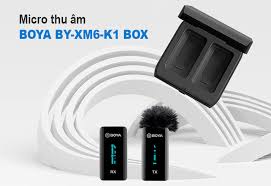 Micro BOYA BY-XM6-K1 BOX | 1 Micro Kèm Box Sạc Không Dây