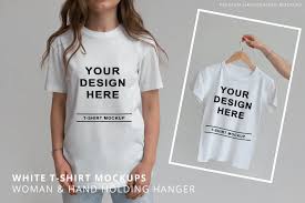 Download Free White Minimalistic T Shirt Mockups Woman Hanger Ê–