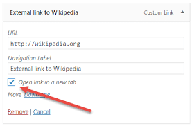 How to open anchor tag link in new tab. How To Open External Menu Links In A New Tab With Wordpress Press Customizr Documentation