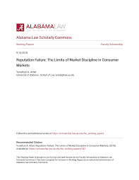 Reputation Failure: The Limits of Market Discipline in Consumer Markets