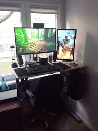 Any Love For A Standing Desk Small Gaming Gym Room Home Office Setup Gaming Room Setup Room Setup