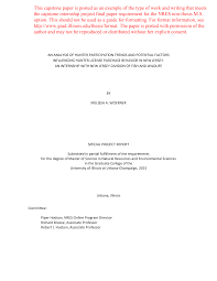 Capstone projects are an important way that students gain valuable scholarly or professional experience, whether as practitioners, media producers, consultants, or researchers. Https Nres Illinois Edu Files Documents Nres Online Woerner Capstone Pdf