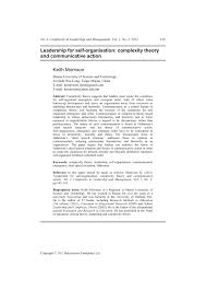 Pdf Leadership For Self Organisation Complexity Theory And Communicative Action