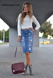Kot Kalem Etek Kombinleri Kalem Etek Moda Kot Etek