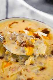 Bacon Cheeseburger Soup Is A Hearty Soup Recipe That Can Be Whipped Up In Just Fifteen Minutes Th Bacon Cheeseburger Soup Cheeseburger Soup Bacon Soup Recipes