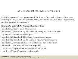 Top 5 Finance Officer Cover Letter Samples