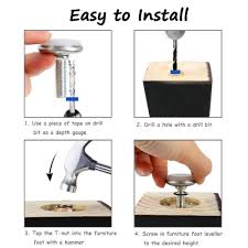 Liked by view all give a shout out if you print this thing and display it in public proudly give attribution by printing and displaying this tag. Diy Restaurant Office Gasea 20 Sets M8 Thread Size Table Leveling Feet Adjustable Furniture Leveler Glide Pads And T Nut Pronged For Home Furniture Legs Diy Tools Umoonproductions Com