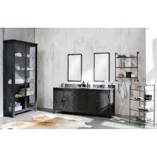 Meuble Indus Double Vasque En Metal Et Marbre Gris Fonce L 180 Cm Maisons Du Monde Salle De Bain Bois Salle De Bain Meuble Salle De Bain