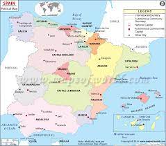 Kingdom of spain independent country in southwestern europe with territories in the mediterranean sea, the atlantic ocean and northern africa detailed profile, population and facts. Political Map Of Spain Spain Autonomous Communities Map