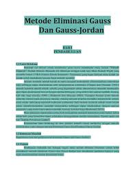 Contoh soal metode eliminasi gauss. Doc Metode Eliminasi Gauss Dan Gauss Jordan Wahyu Saputra Academia Edu