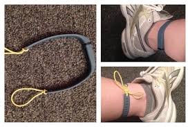 How To Wear Your Fitbit Flex On Your Ankle Push A Skinny Elastic Hair Tie Through The Last Hole On Either Side The Fitbit Hacks Fit Board Workouts Fitbit Diy