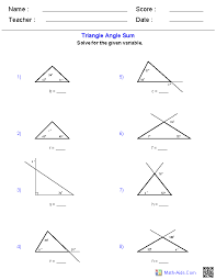 Geometry Worksheets Triangle Worksheets