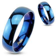 316l Blue Stainless Steel Ring Mens Womens Couple Wedding Band Size 6 R004a6m Stainless Steel Rings Rings For Men Titanium Jewelry
