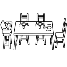 Jouer au jeu dessin a colorier : Table A Manger Dessin A Colorier Coloriage Printable Pdf Jeu A Imprimer Illustration De Julien Castanie Home Decor Decals Home Decor Decor