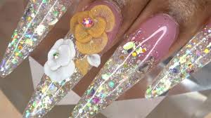 Unhas bonitas decoração simples | segue o perfil para mais vídeos como este! Acrylic Nails Tutorial How To Encapsulated Nails Ice Glitter Ombre Nails With 3d Acrylic Flowers Youtube